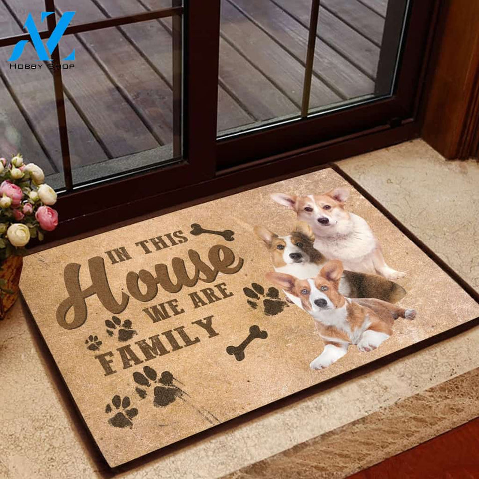 Amazing Cardigan Welsh Corgi Family - Dog Doormat | Welcome Mat | House Warming Gift