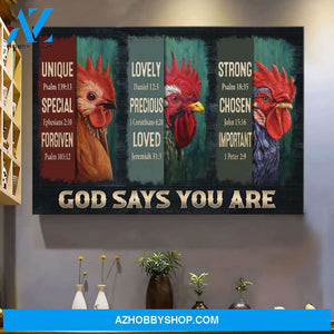 Amazing chicken - God says you are Jesus Landscape Canvas Prints, Wall Art