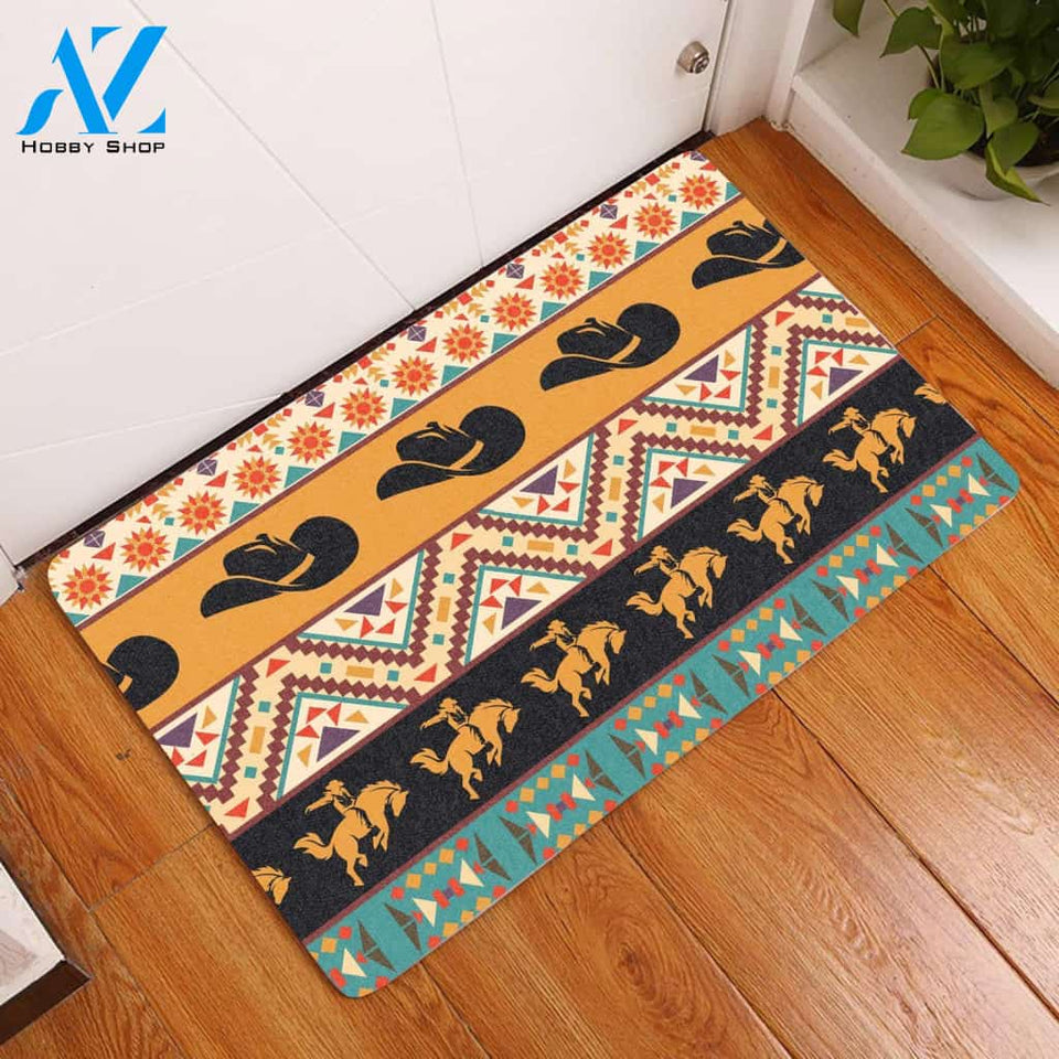Amazing Cowboy Pattern HT12802 - Door Mat | Welcome Mat | House Warming Gift