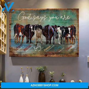 Amazing cows - God says you are Farm Landscape Canvas Prints - Wall Art