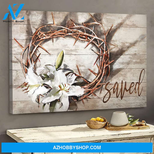 Amazing crown of thorns and lilies Jesus Landscape Canvas Print - Wall Art