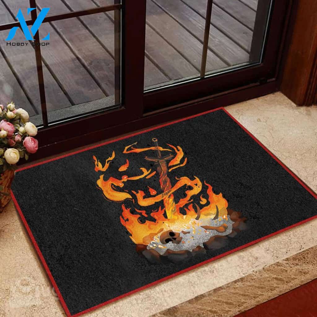 Amazing Dark Souls Doormat Bonefire Welcome Mat House Warming Gift Home Decor Funny Doormat Gift Idea