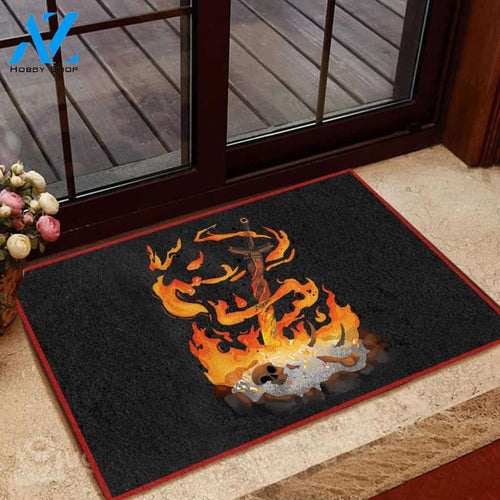Amazing Dark Souls Doormat Bonefire Welcome Mat House Warming Gift Home Decor Funny Doormat Gift Idea