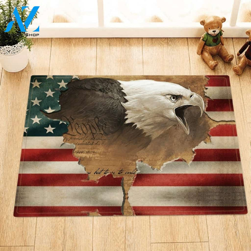Amazing Eagle America Flag Welcome Mat House Warming Gift Home Decor Gift For Bird Lovers Funny Doormat Gift Idea