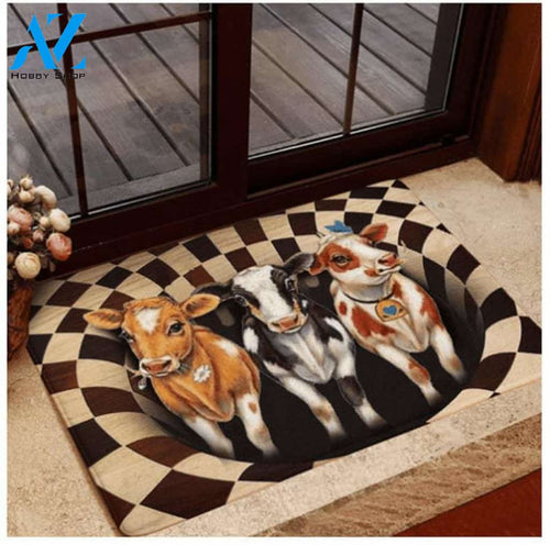 Amazing Farm Animals Illusion Cow Doormat Indoor And Outdoor Doormat 