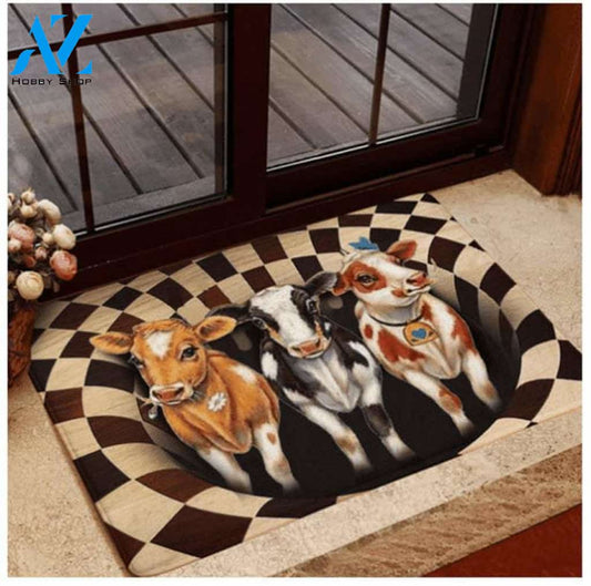 Amazing Farm Animals Illusion Cow Doormat Indoor And Outdoor Doormat 