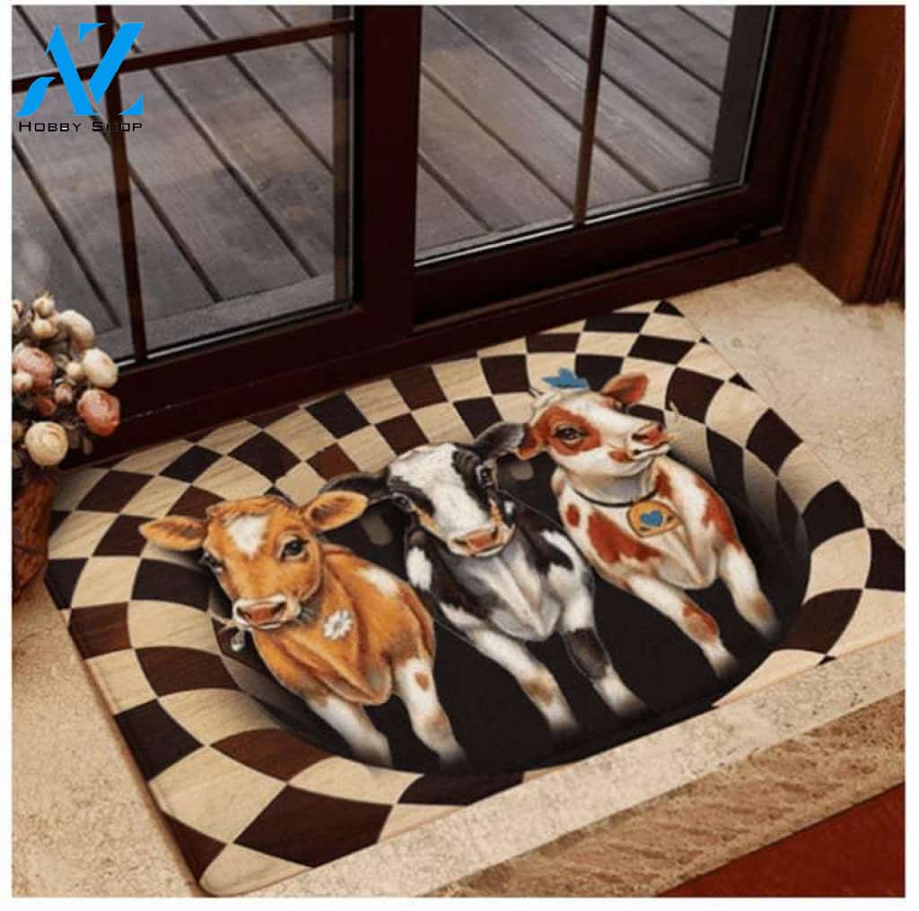 Amazing Farm Animals Illusion Cow Doormat Indoor And Outdoor Doormat 