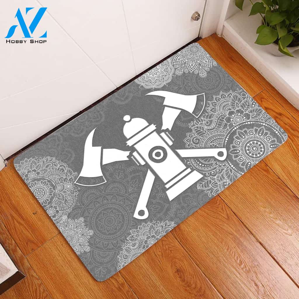 Amazing Firefighter Doormat Welcome Mat House Warming Gift Home Decor Funny Doormat Gift Idea