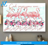 Amazing Flamingo God Says you Are Pink Canvas Wall Art, Wall Decor Visual Art