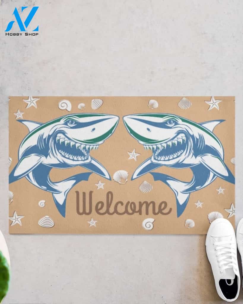 Amazing Funny Shark Doormat Welcome Mat House Warming Gift Home Decor Funny Doormat Gift Idea