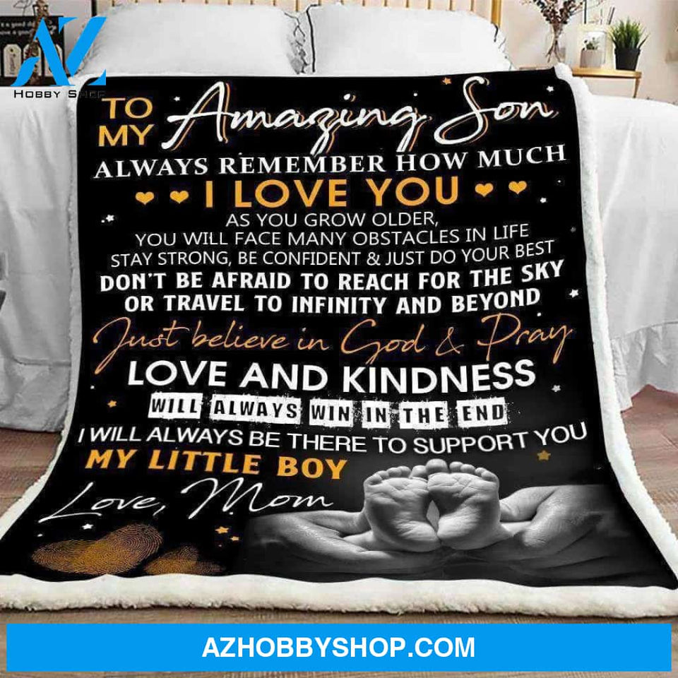 Amazing Gift For Son Fleece Blanket To My Amazing Son | Family Blanket