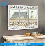 Amazing Grace How Sweet The Sound Cotton Flower Farm Farmhouse Canvas Wall Art