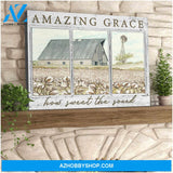 Amazing Grace How Sweet The Sound Cotton Flower Farm Farmhouse Canvas Wall Art