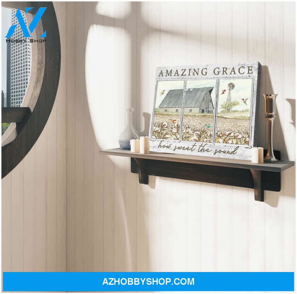 Amazing Grace Hummingbird Farm Farmhouse Canvas Wall Art