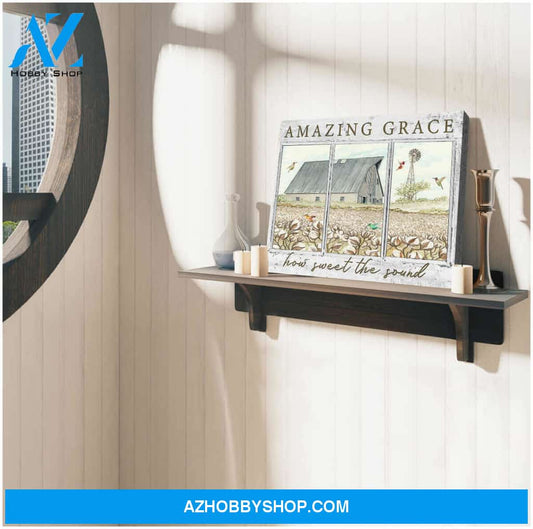 Amazing Grace Hummingbird Farm Farmhouse Canvas Wall Art