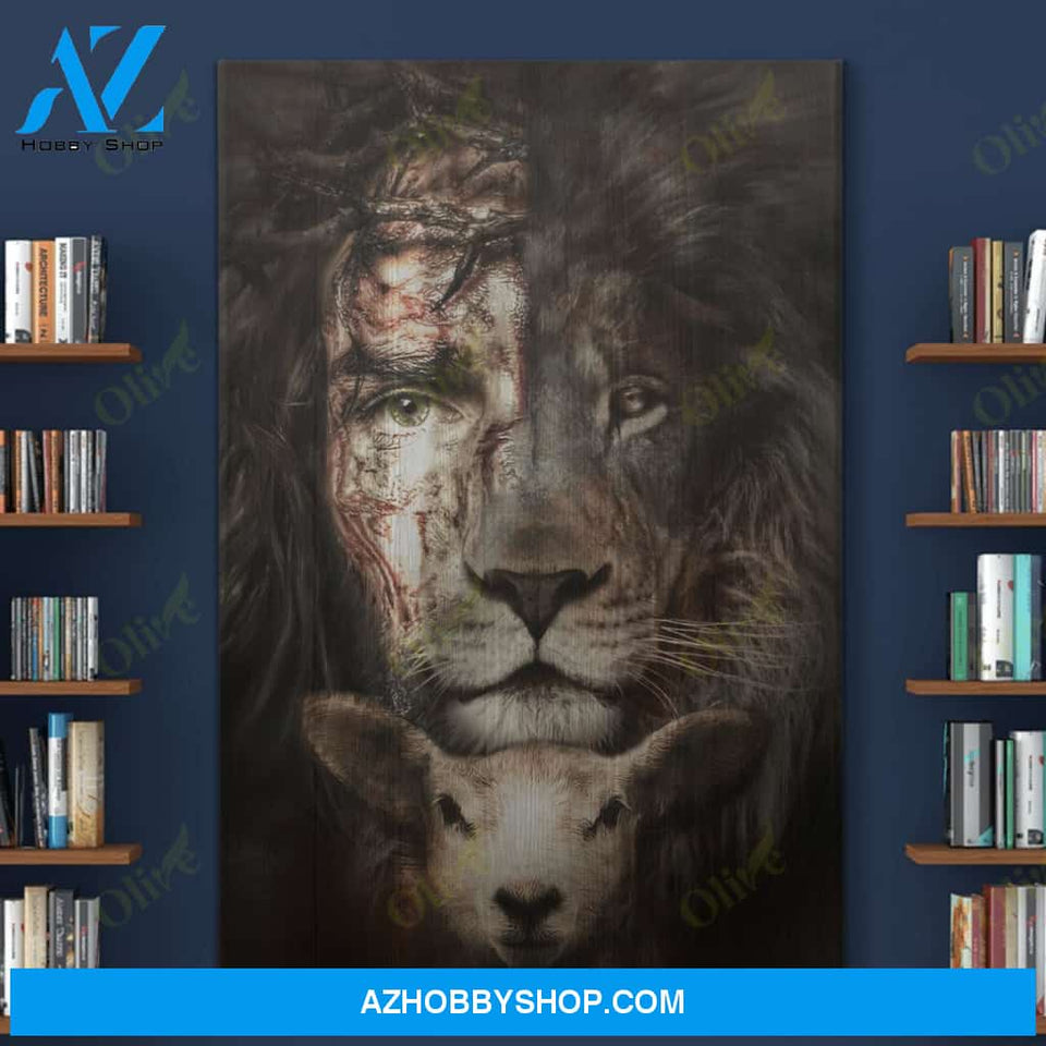 Amazing Jesus, Lion And Lamb Easter Canvas And Poster, Wall Decor Visual Art, Wall Poster, My Poster Wall
