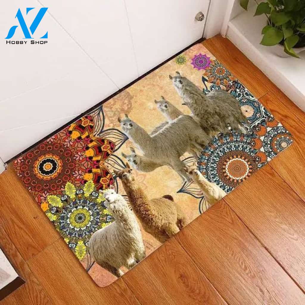 Amazing Llama Animal Doormat Welcome Mat Farm Rug Housewarming Gift Gift for Famer Friend for LLama Lover Farm Animal Lovers