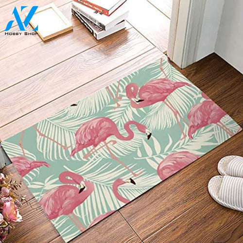 Amazing Lovely Flamingo In The Tropical Jungle Doormat Indoor and Outdoor Doormat Welcome Mat House Warming Gift Home Decor Funny Doormat Gift Idea