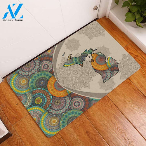 Amazing Michigan Mandala Doormat Welcome Mat House Warming Gift Home Decor Funny Doormat Gift Idea
