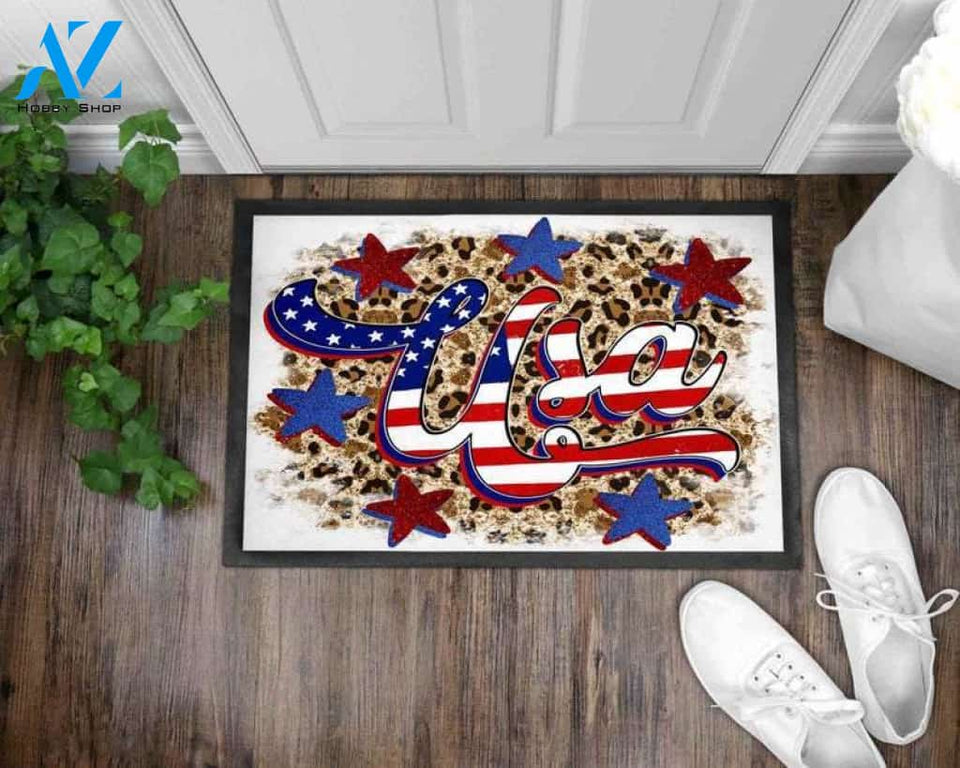 Amazing USA Front Door Mat Independence Day Front Door Outdoor Decor Doormat Welcome Mat House Warming Gift Home Decor Funny Doormat Gift Idea