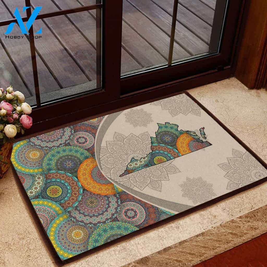 Amazing Virginia Mandala Doormat Welcome Mat House Warming Gift Home Decor Funny Doormat Gift Idea