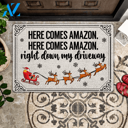 Amazon Shopping Doormat Here Come Amazon | Welcome Mat | House Warming Gift