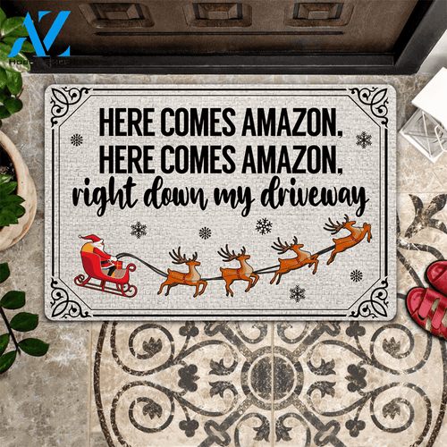 Amazon Shopping Doormat Here Come Amazon | Welcome Mat | House Warming Gift