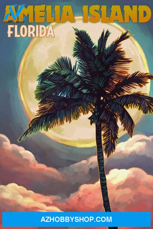 Amelia Island Florida Palm And Moon