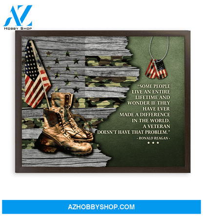 America Flag Veteran Made A Difference Unique Custom Design Canvas