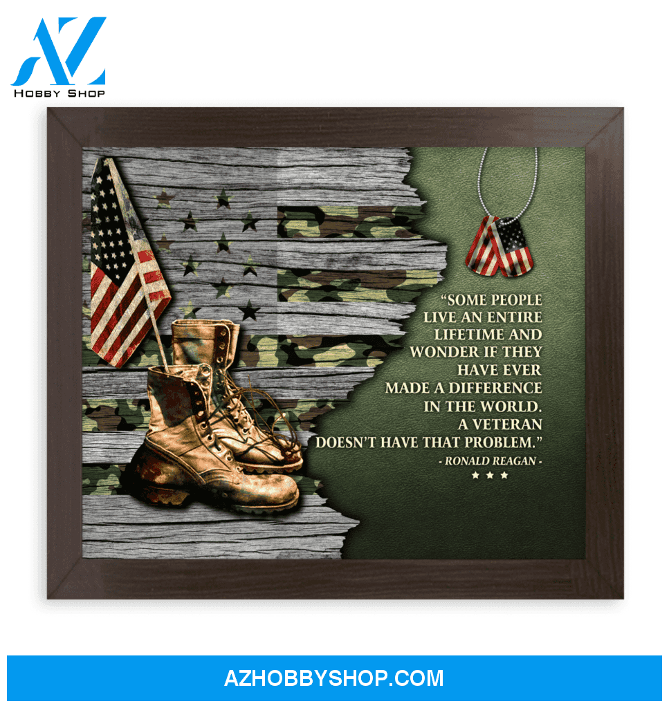America Flag Veteran Made A Difference Unique Custom Design Canvas