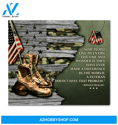 America Flag Veteran Made A Difference Unique Custom Design Canvas