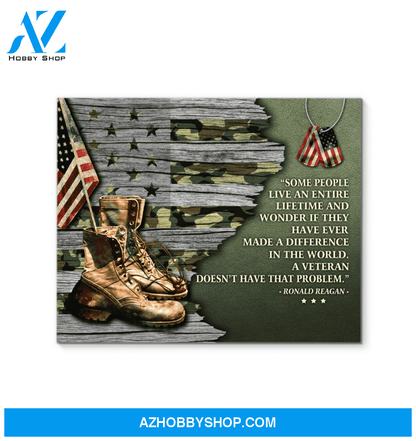 America Flag Veteran Made A Difference Unique Custom Design Canvas