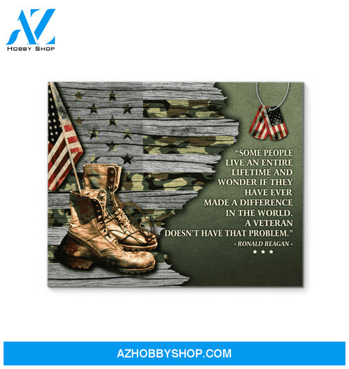 America Flag Veteran Made A Difference Unique Custom Design Canvas