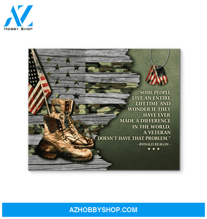 America Flag Veteran Made A Difference Unique Custom Design Canvas