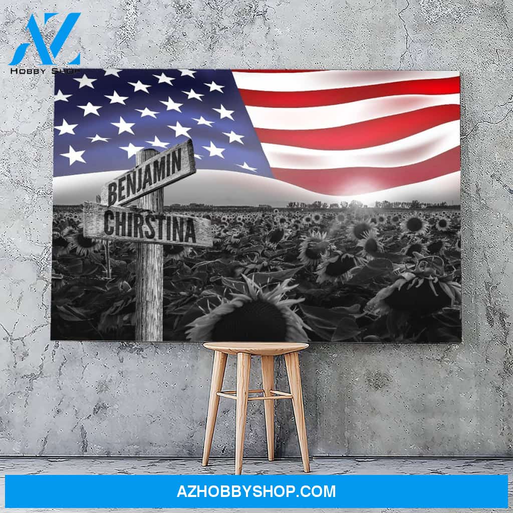 America sunflower forest - Personalized canvas
