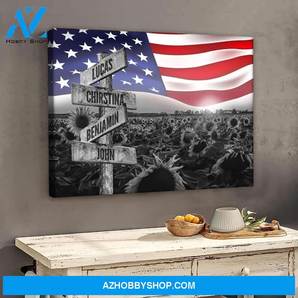 America sunflower forest - Personalized canvas