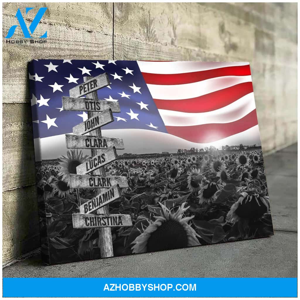 America sunflower forest - Personalized canvas