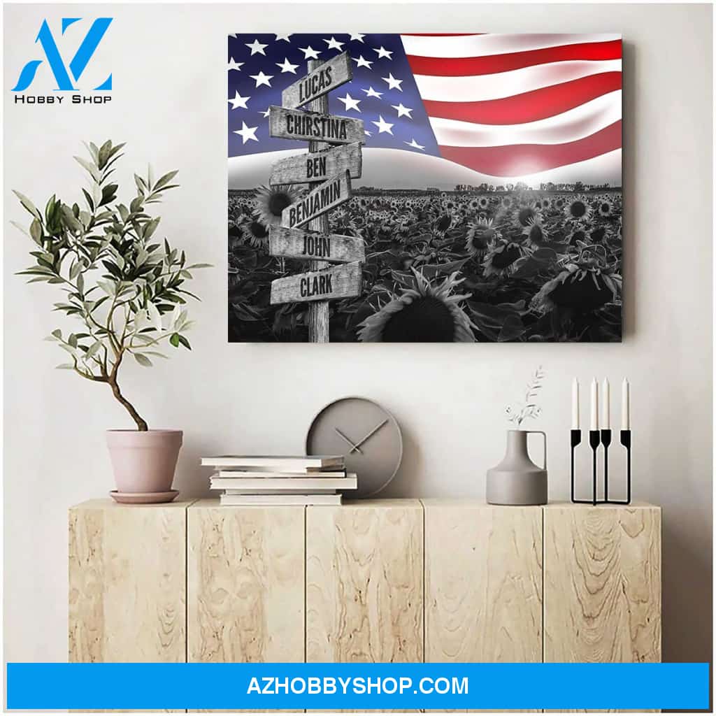 America sunflower forest - Personalized canvas