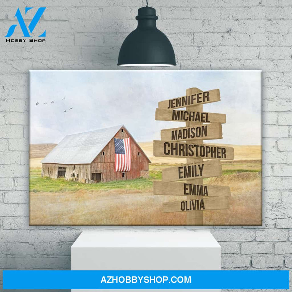 American Barn Art Multi-Names Premium Canvas