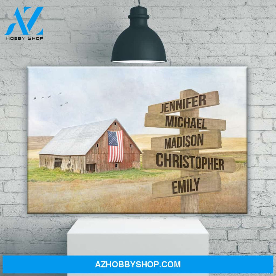 American Barn Art Multi-Names Premium Canvas