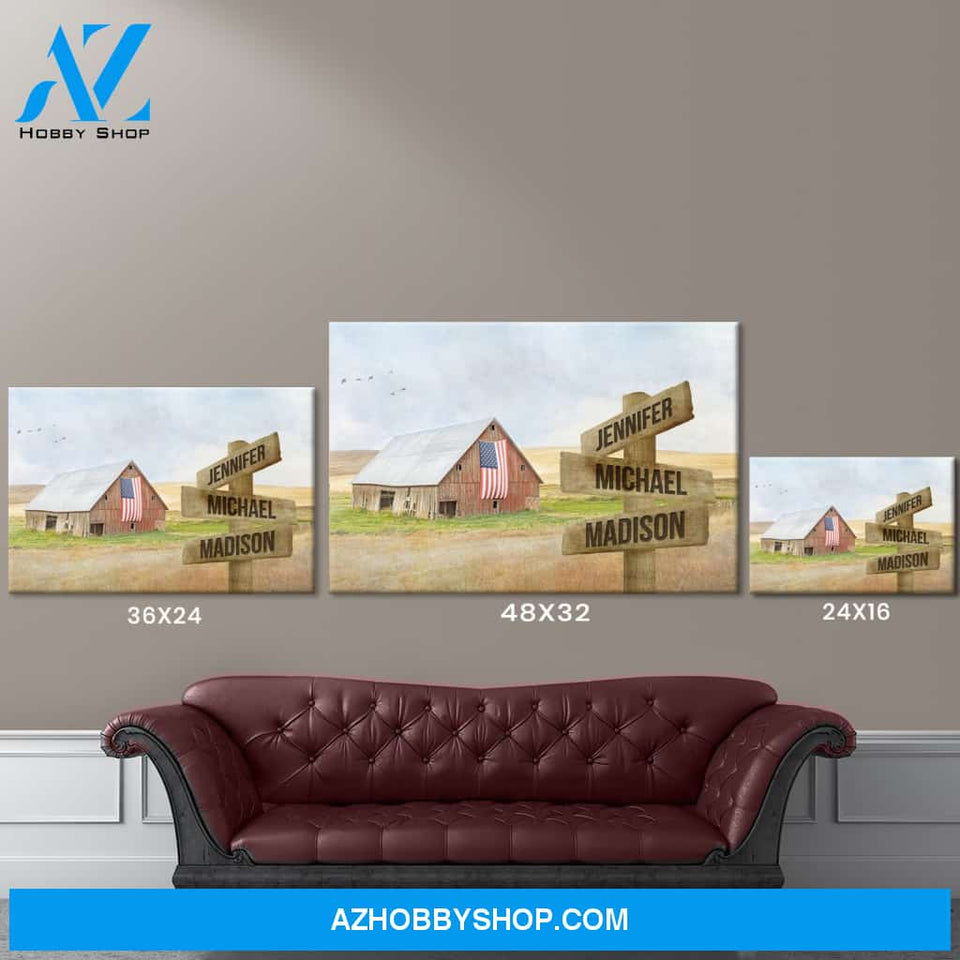 American Barn Art Multi-Names Premium Canvas