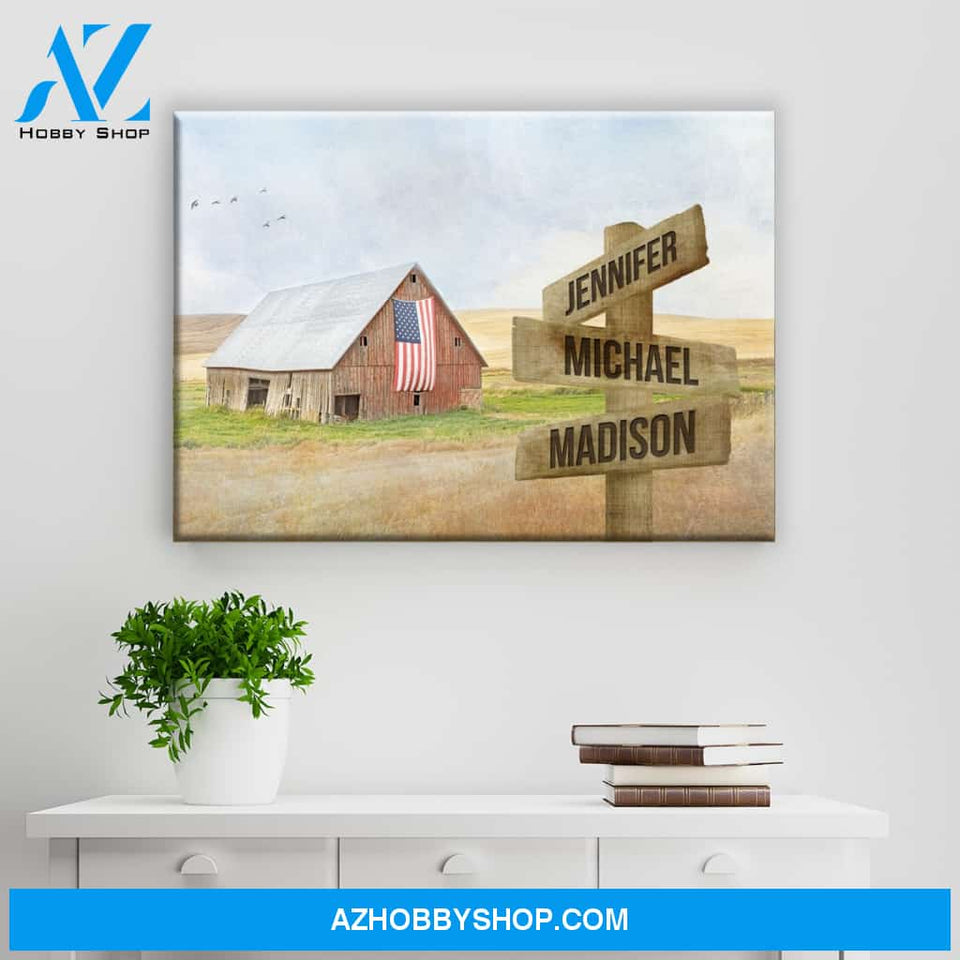 American Barn Art Multi-Names Premium Canvas