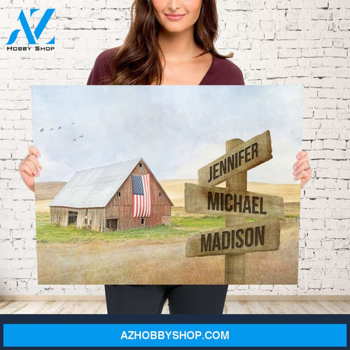 American Barn Art Multi-Names Premium Canvas