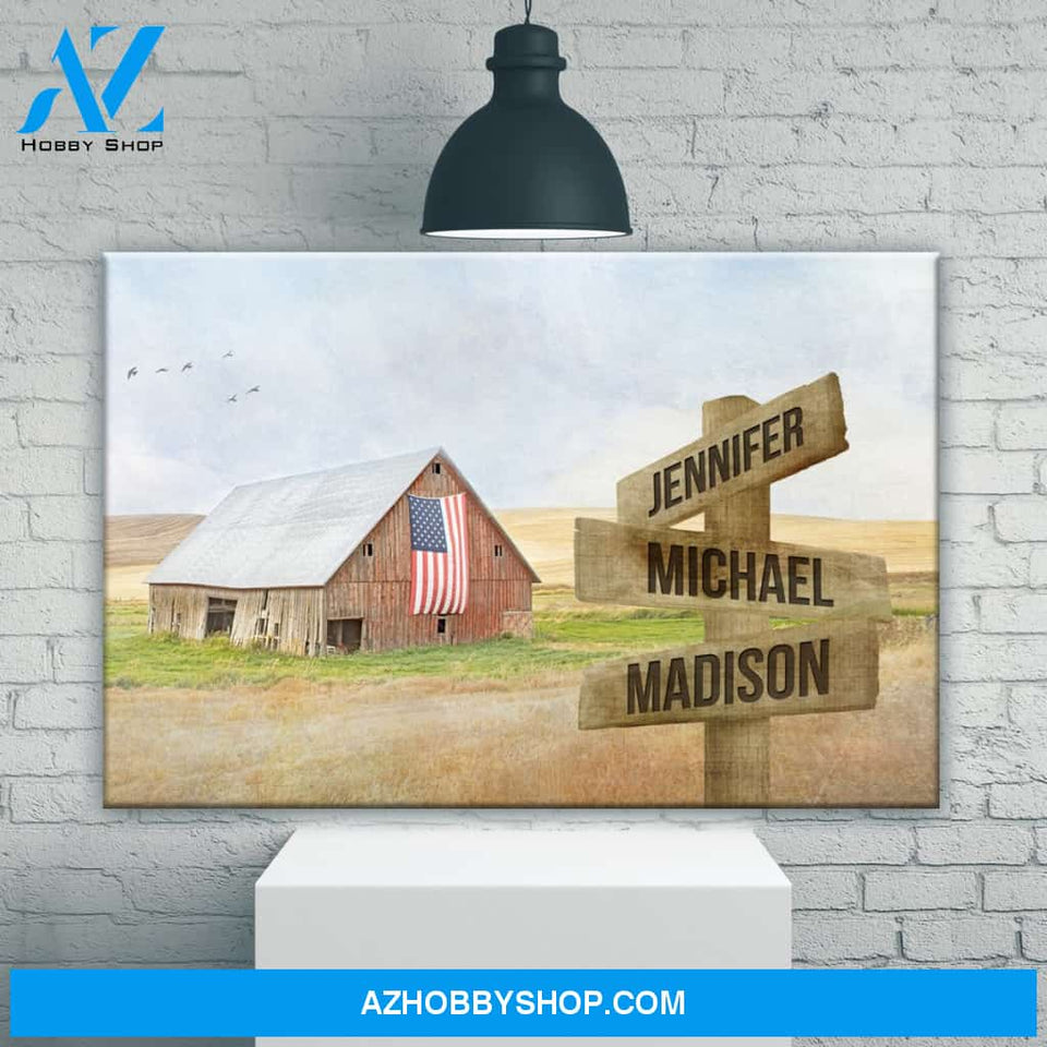 American Barn Art Multi-Names Premium Canvas
