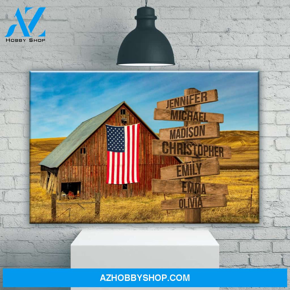 American Barn Color Multi-Names Premium Canvas