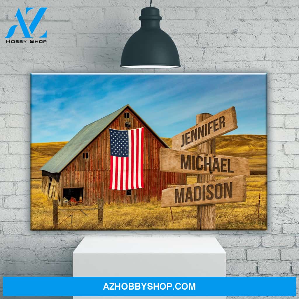 American Barn Color Multi-Names Premium Canvas