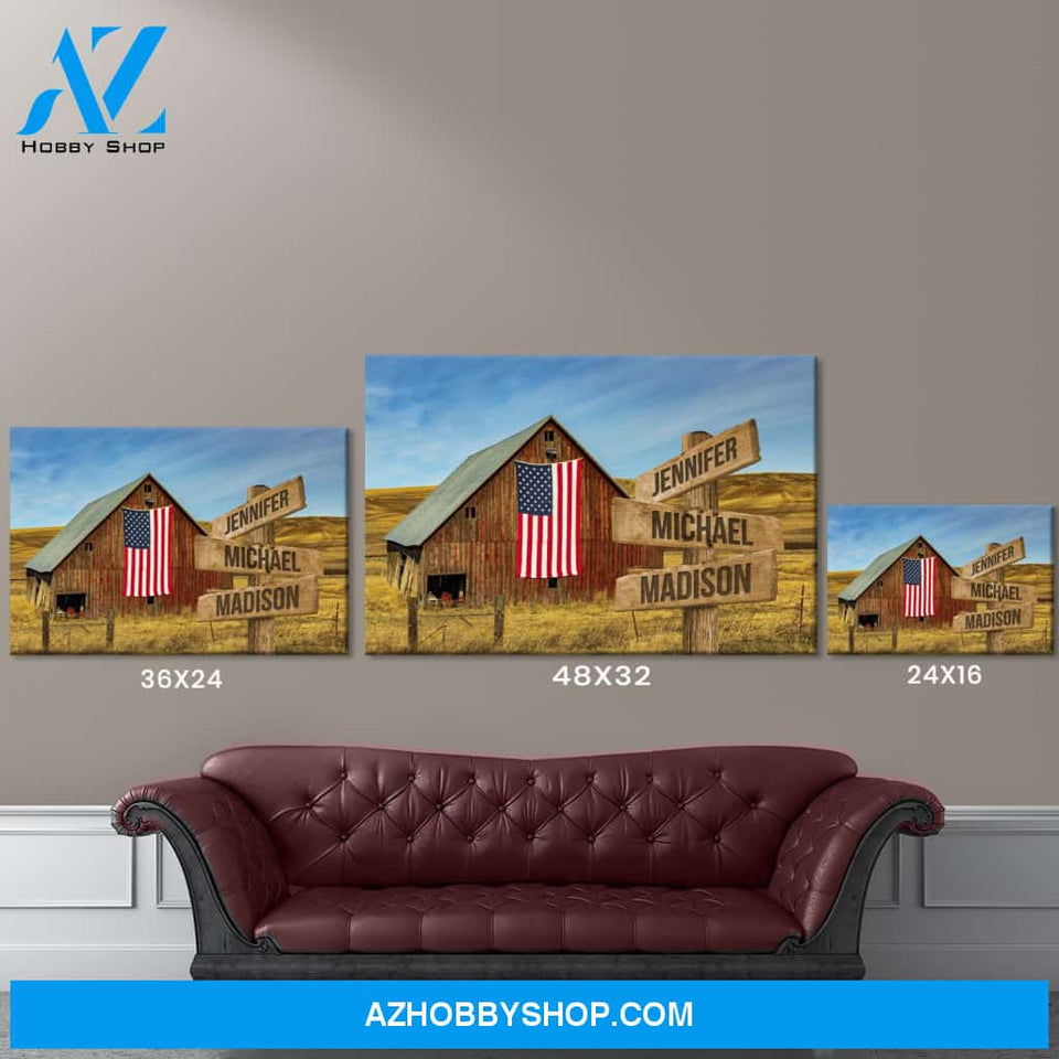 American Barn Color Multi-Names Premium Canvas
