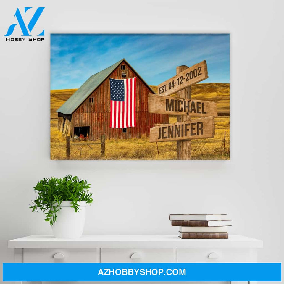American Barn Color Names Premium Canvas
