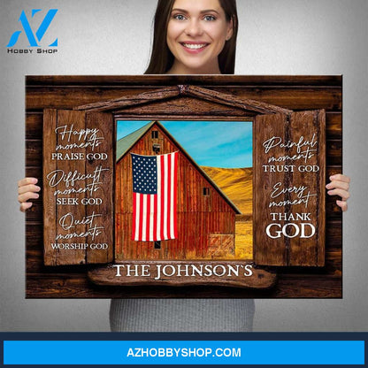 American Barn Color Wood Shutters Premium Canvas Saying 8