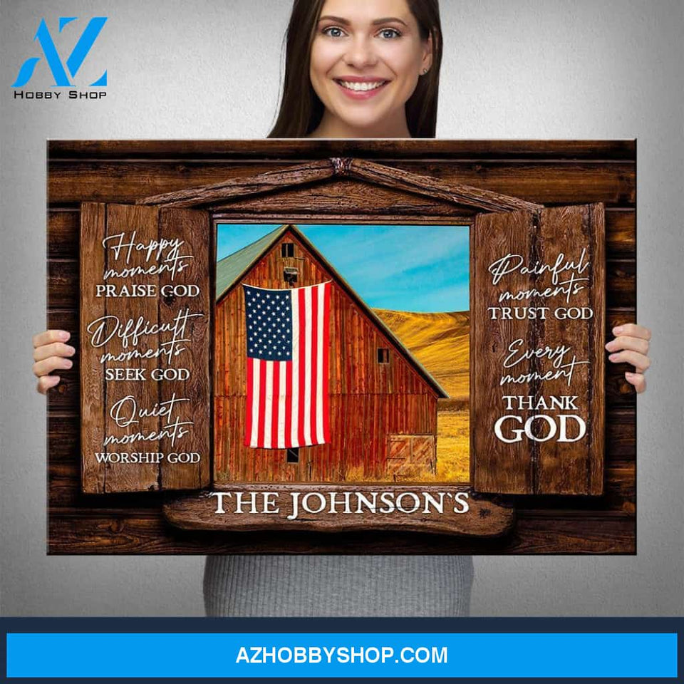 American Barn Color Wood Shutters Premium Canvas Saying 8